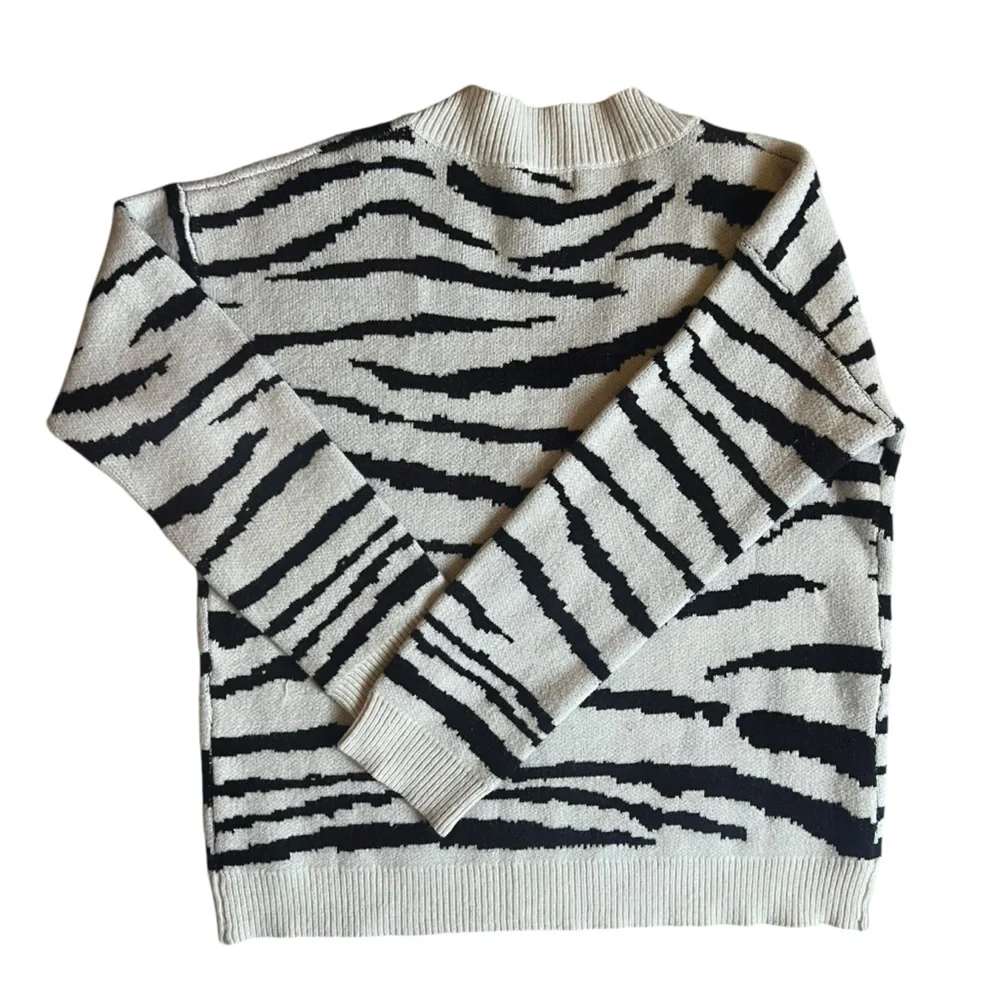 Superdown Zendaya V-Neck Sweater Cream Brown Size S - Picture 6 of 10